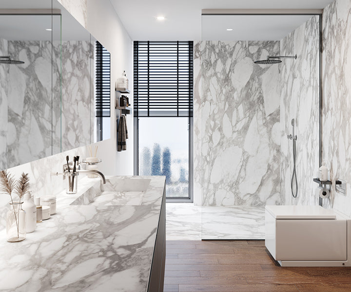 Dalle en porcelaine Teracanto - Arabescato Royale  12mm 126x63 in