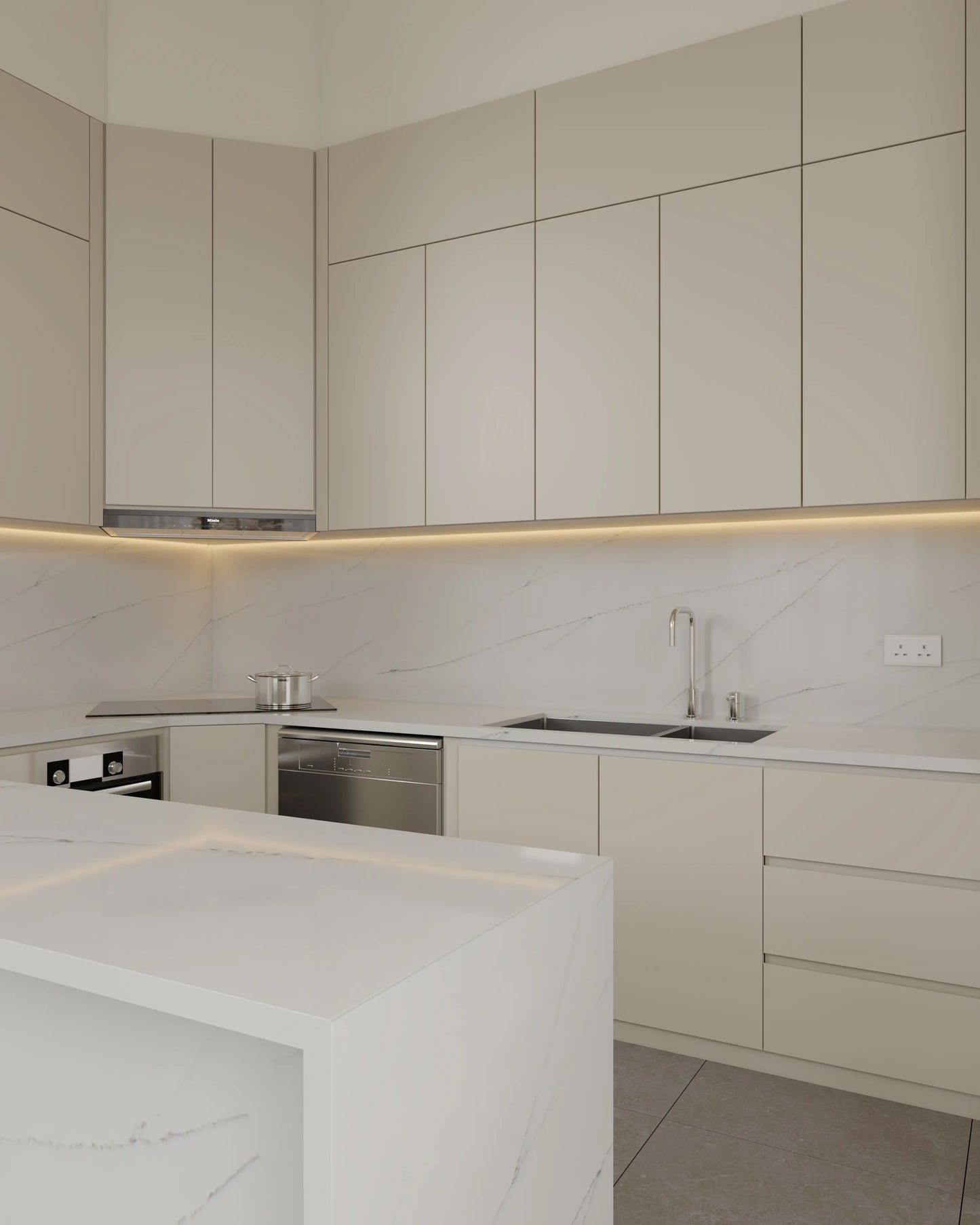 Countertop Quartz 2cm - 3cm TCE 4030 Glacier - 63x126 in
