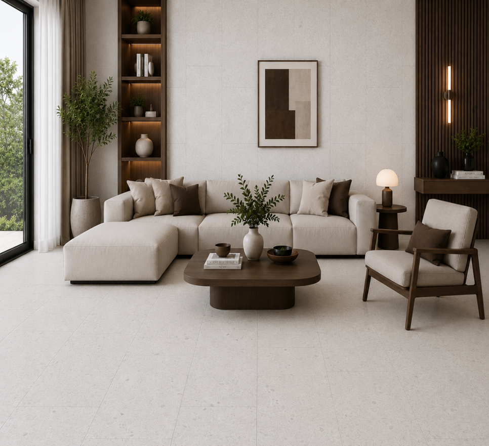 Tuile en Porcelaine TERRAZO VERGLAS Collection 3 Tailles 1 Couleur 1 Finitions