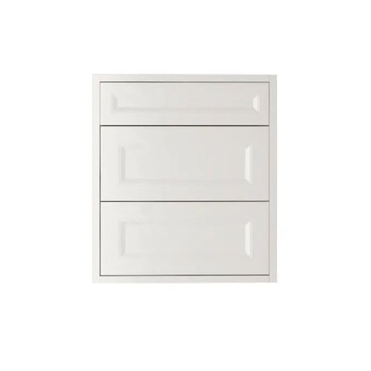 Shaker White Vanity 24 in. Suspended 2 Drawers with Countertop