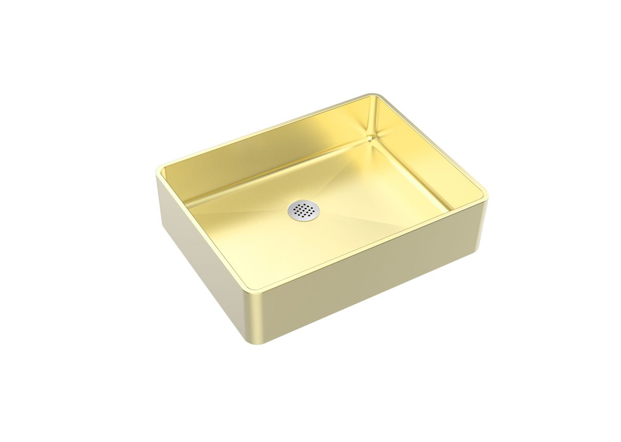 Nortrends Stainless Steel Handmade Vessel Sink Size: 480×370 mm – Gold RR4837-YC GOLD